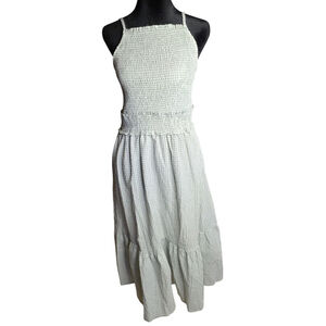 Women's Lost + Wander Midi Dress M Sage Green Gingham